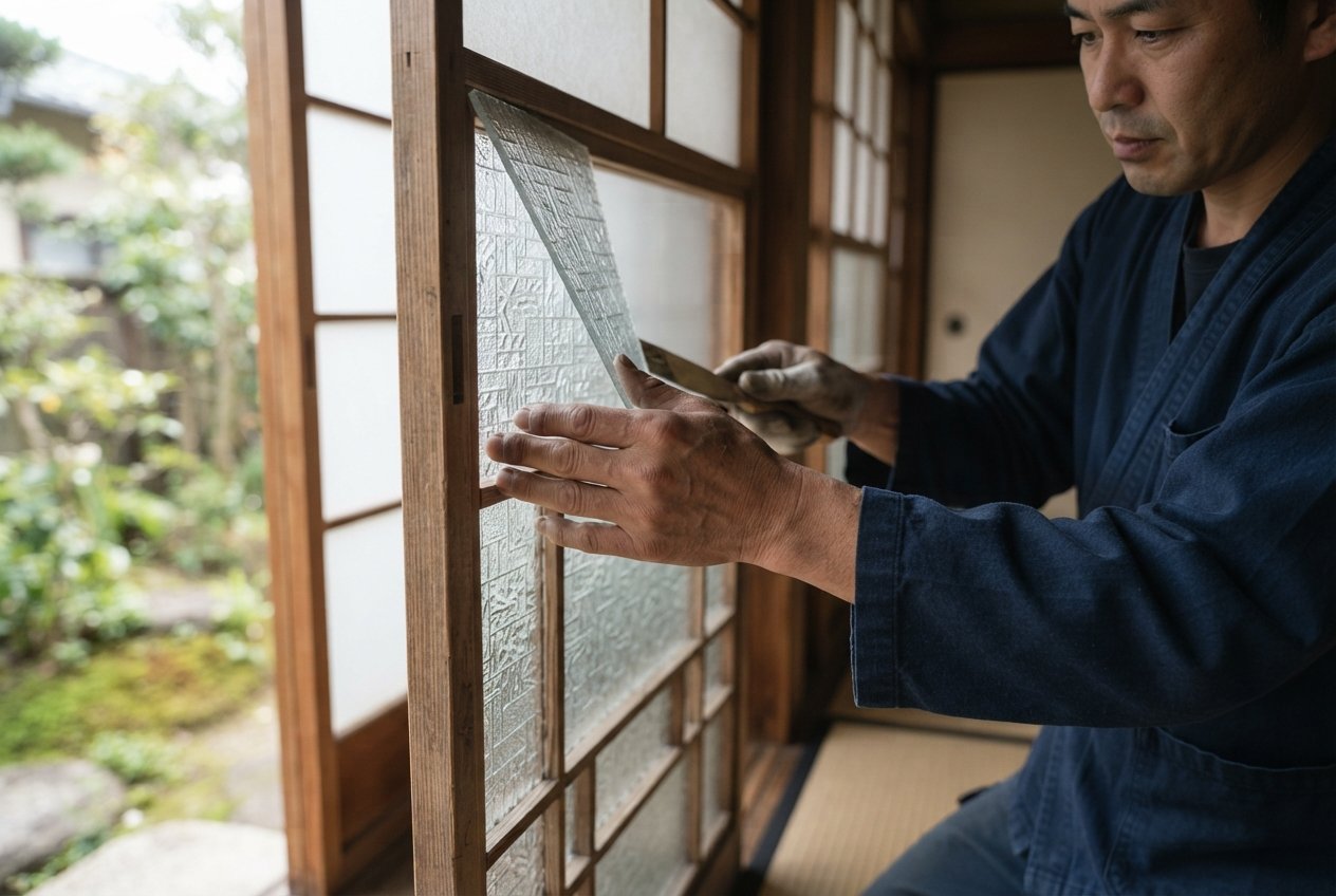 網入りガラスや型板ガラスの場合のイメージ